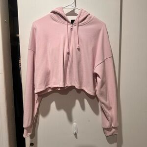 Pink Cropped Hoodie